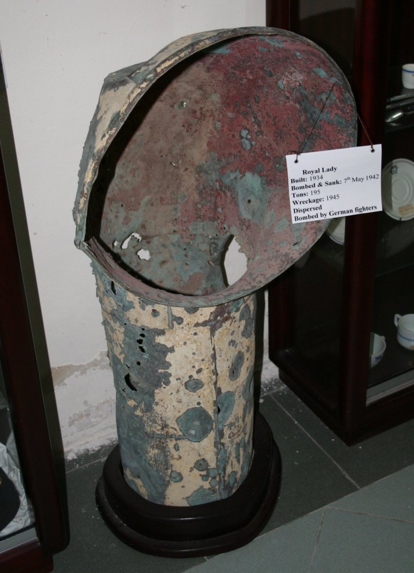 Gozo-maritime-museum-vent-from-vessel-Royal-Lady-sunk-by-German-Fighters-1942